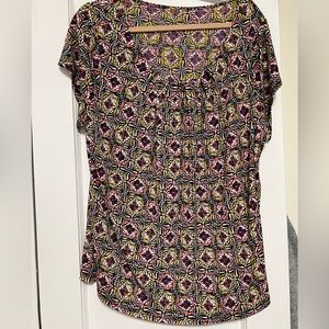 Worthington Printed Scoop Neck Blouse Size 2X